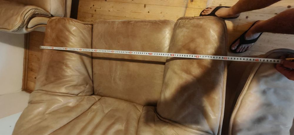 Canapele plus fotoliu piele