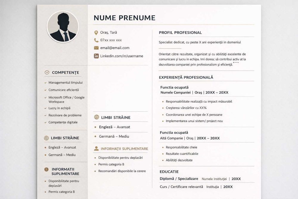 Model CV Profesional 2026 – Crește Șansele de Angajare!