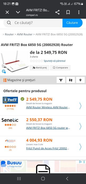 Router wireless FRITZ!Box 6850 5G