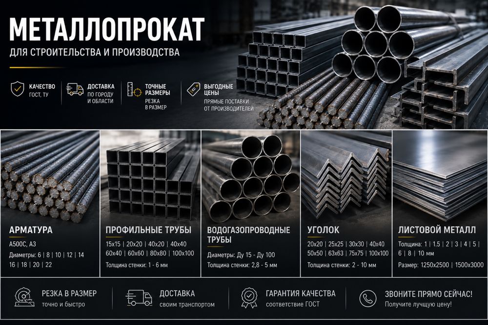 Armatura | Profil | Truba | Ugolnik | Shveller | Dvutavr | Metall