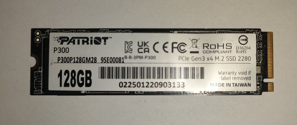 SSD диск Patriot P300 на 128GB