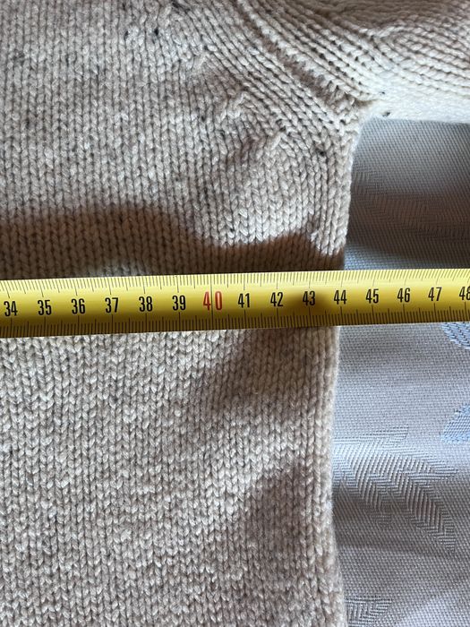 Pure Cashmere, pulover premium, 100% cașmir, tricot gros, gât înalt, crem