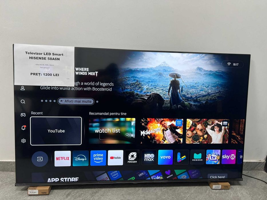 BLACK AMANET P2 • TV LED Hisense smart 149cm ultraHD 4k 58inch