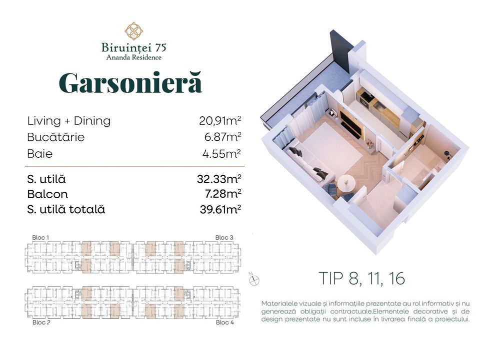 Garsonieră premium – confort modern și facilități complete