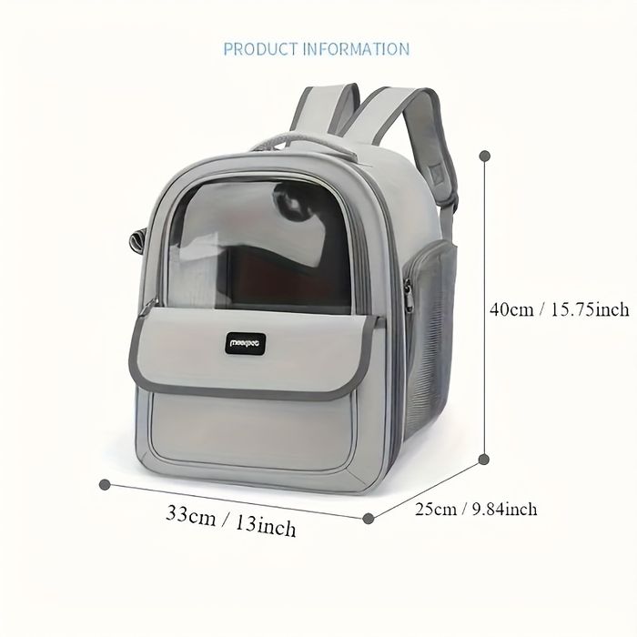 Дишаща раница за котки с голям капацитет и страничен отвор