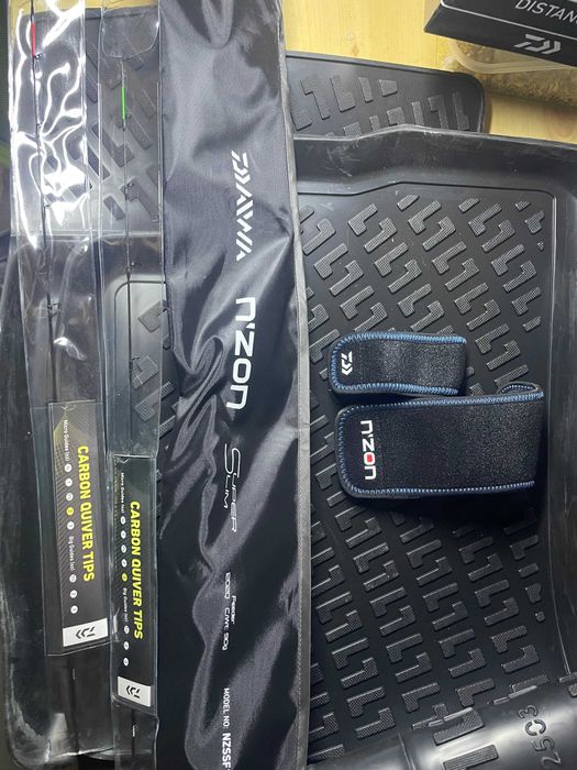 Feeder Комплект Daiwa N`zon Super Slim 12ft 3.66m 90g + макара Daiwa N'ZON LT 6000SS-P + Комплект неопренови ленти за въдица Daiwa N'Zon