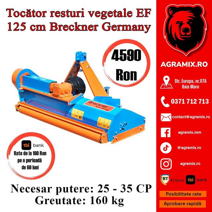Tocatoare resturi vegetale nou 1.25 m Breckner Germany Agramix