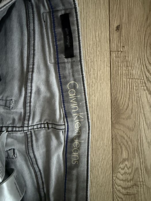 Blugi CALVIN KLEIN Slim Gri Barbati | Marime 34 x 32 (Talie 88 cm)