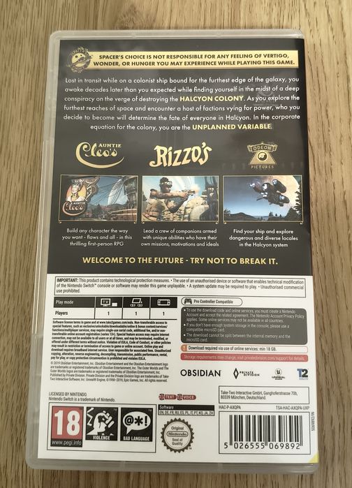 Doar carcasa - The Outer Worlds Nintendo Switch