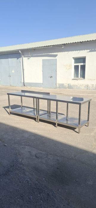 Стол Нержавейка  с полкой
