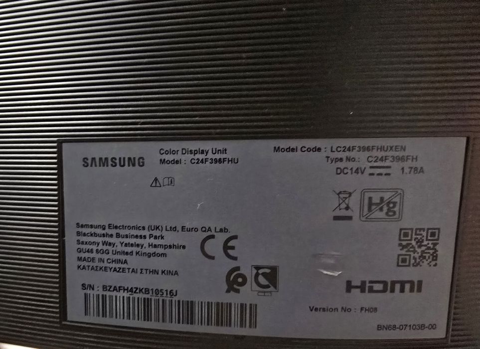 Monitor Samsung curbat C24F396FHU