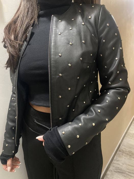 Яке la viva haute ciuture естествена кожа с капси