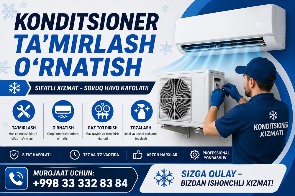 Konditsioner oʻrnatish tamirlash