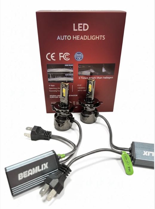 Комплект LED Крушки H4 X38 Pro 300W 13000LM 6000K 2Бр.BEAMLIX