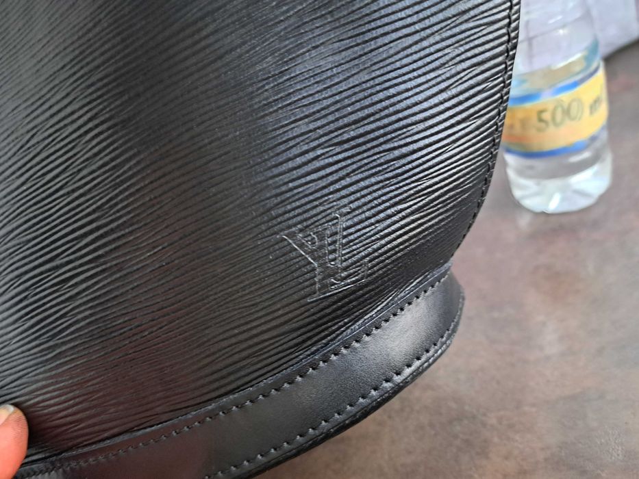 дамска чанта,Louis Vuitton черна кожена чанта-естествена кожа