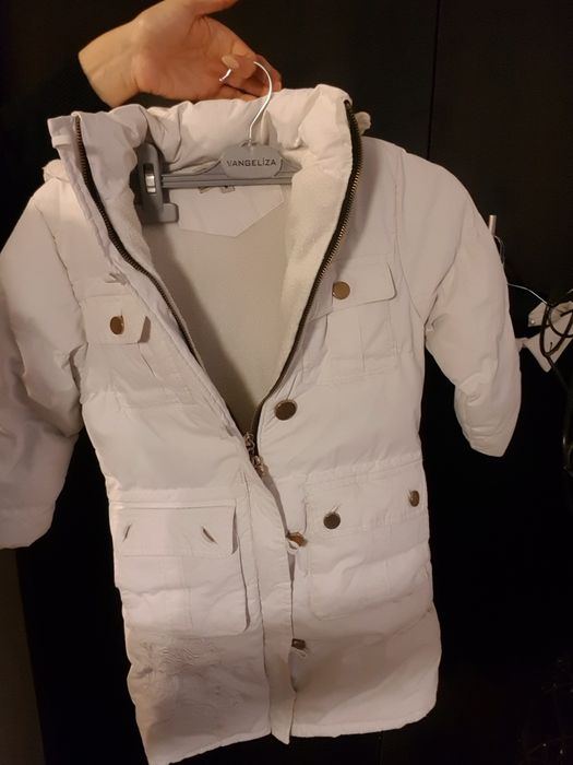 Бяло зимно яке 8 годинки
