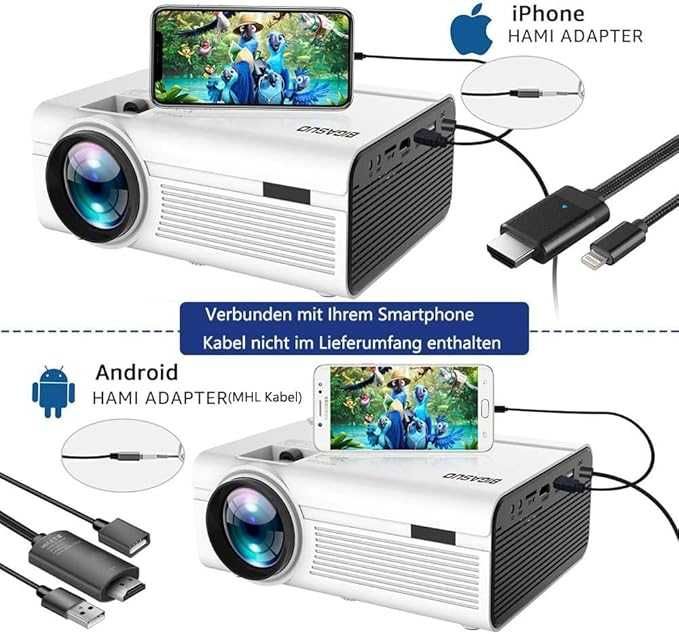 Bluetooth  Проектор за домашно кино BIGASUO