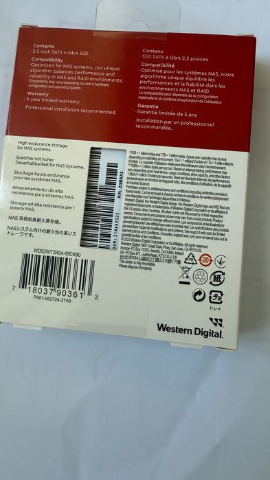 SSD Western Digital, Red SA500, 2TB, SATA III, 2.5 inch