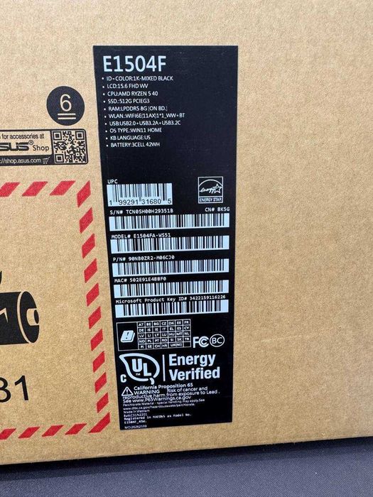 Noutbuk ASUS Vivobook Go 15 AMD Ryzen 5 40 8/512GB 15.6" IPS