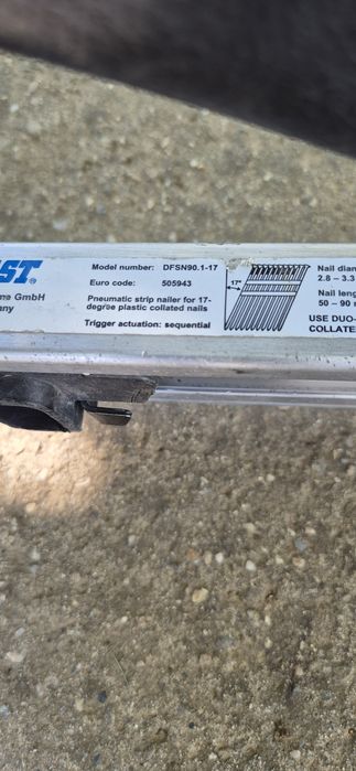 Pistol pneumatic cuie lemn DuoFast 90mm