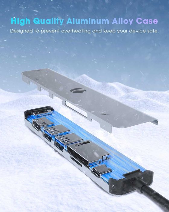 VCOM 7-в-1 USB C хъб два монитора с 4K HDMI 1080P HDMI 2*USB 3.0 данни