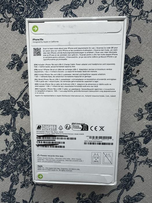 iPhone 16e 128GB Black / Negru – Nou Sigilat, Liber de rețea