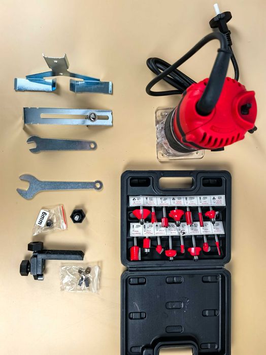 Wood Trimmer 800W, frezare de precizie, set complet 15 freze