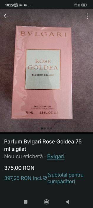 Parfum Bvulgari Rose Goldea 75 ml
