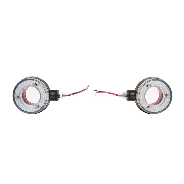 Lampa pozitie cu LED 12/24V pentru oglinda camion rosu/alb