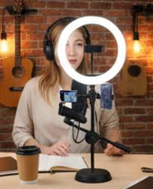 Ring Light + Mikrofon stendi kantentlar uchun universal 4v1 set akm154