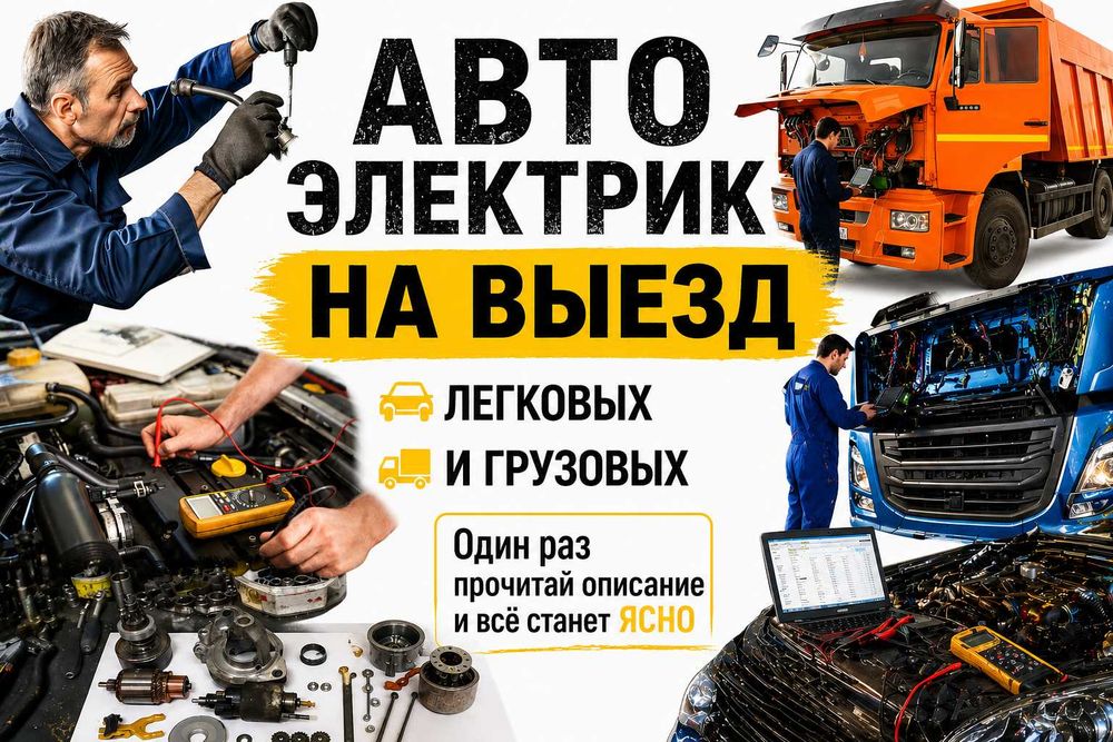 Автоэлектрик на выезд Быстрая помощь легковым и грузовым автомобилям