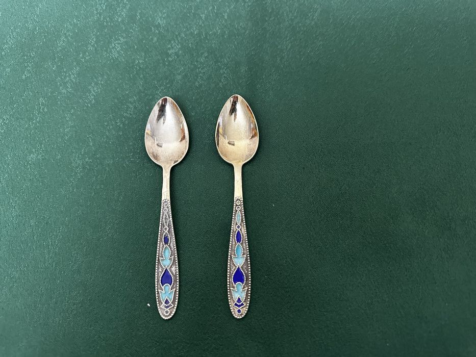 Серебряные кофейные ложки - 2 шт.