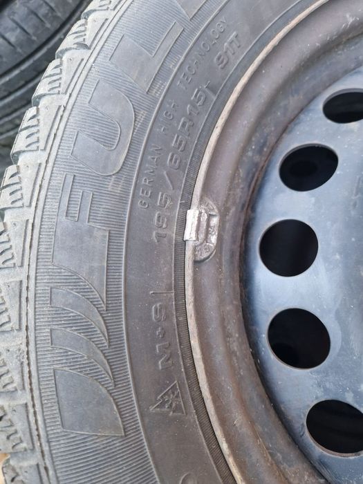 Jante tableta R15 5x112, cauciucuri M+S Fulda, 195 65 R15, iarna