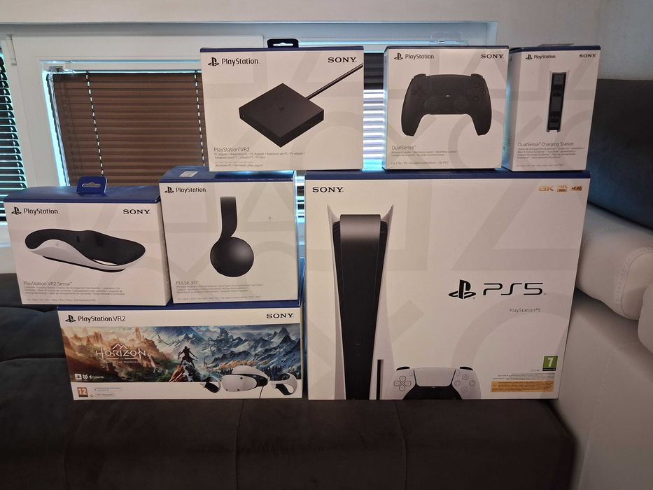 playstation 5+PSVR2+26игри+много допълнителни аксесоари