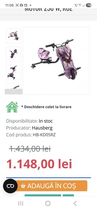 tricicleta electrica drift copii
