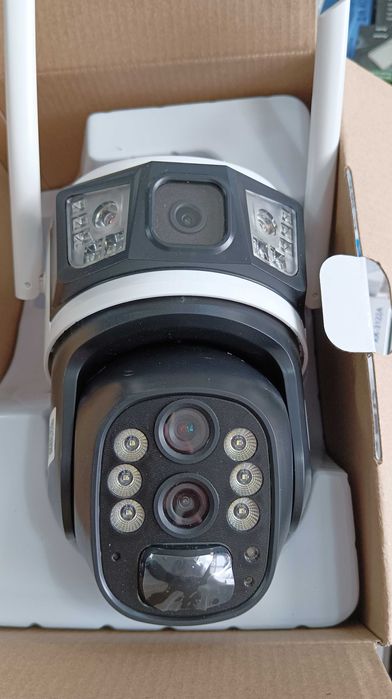 Двойна соларна безжична въртяща камера 4G 6MP 10zoom работи  SIM карта