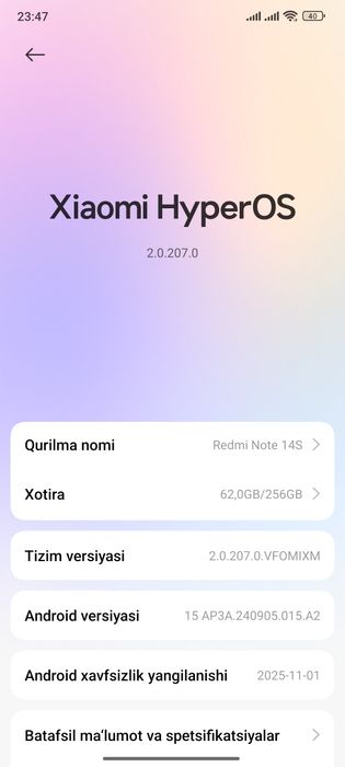 Redmi note 14 s 8/256