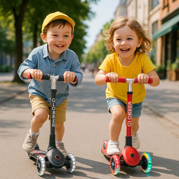 Самокат Globber Master Lights, 3-колёсный, складной, с подсветкой