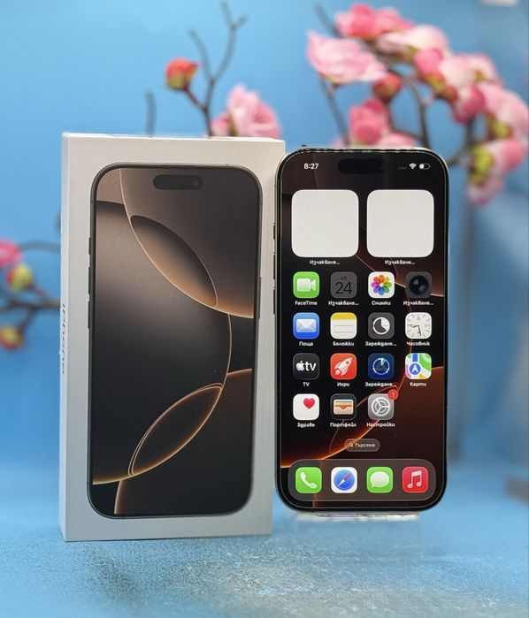 ГАРАНЦИОНЕН!!! Apple iPhone 16 Pro, 128GB,Desert Titanium + аксесоари