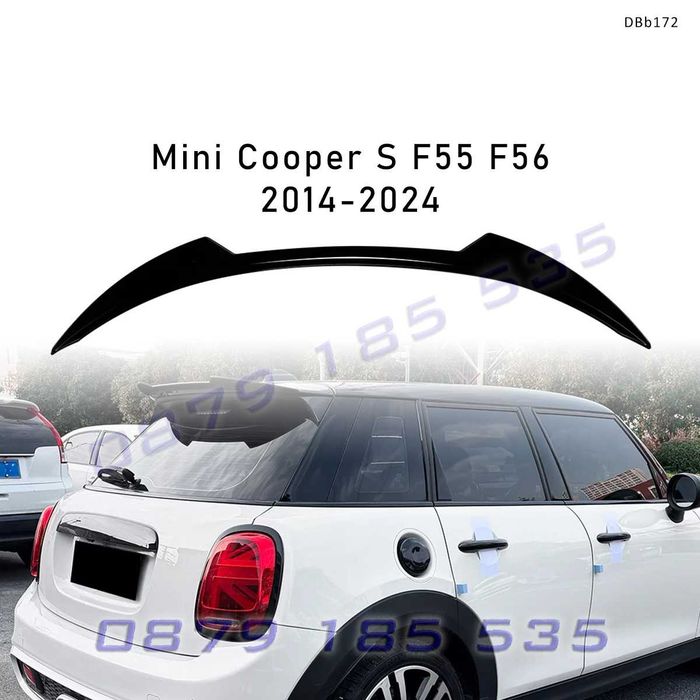 Спойлер за багажник Mini Cooper S F55/F56 2014-2024, черен гланц - DBb172 тунинг лип заден покрив стъкло
