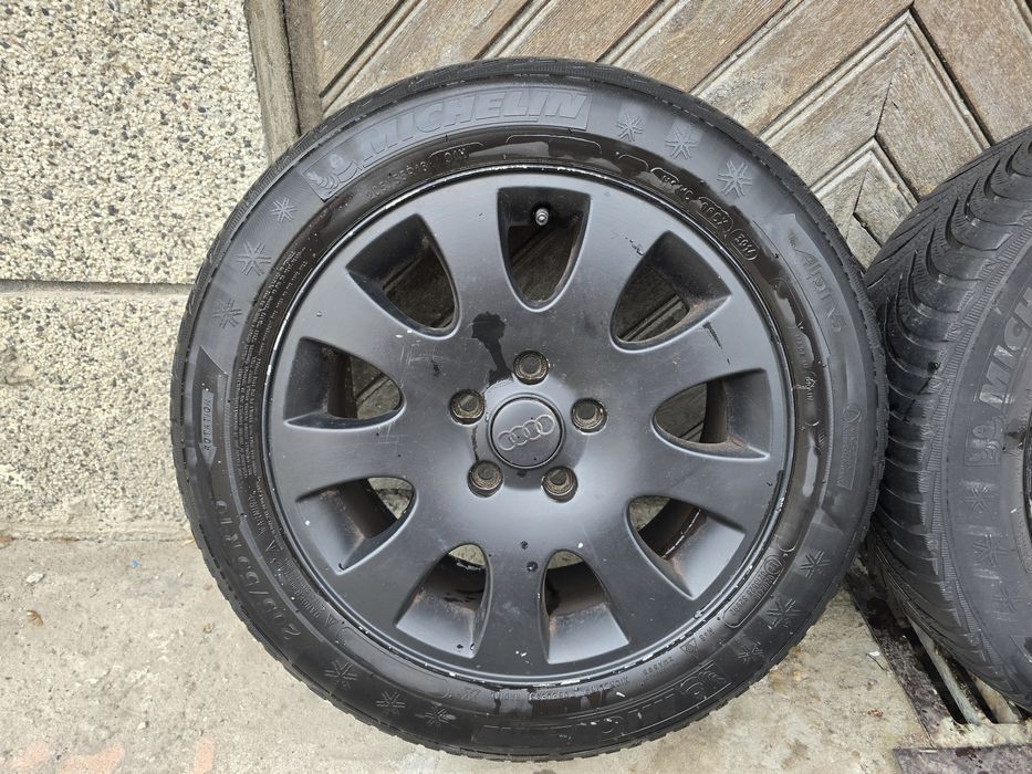 4 бр. оригинални алуминиеви джанти за Ауди, 16 цола, 5X112 с гуми.
