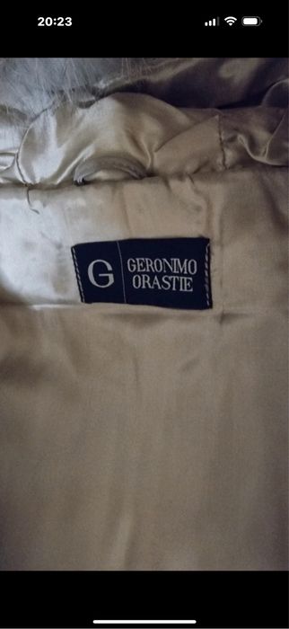Haina de piele Geronimo Orastie grej cu guler natural