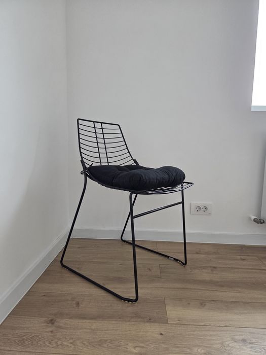 Set 2 scaune design METALMOBIL Net – metal negru, stil modern