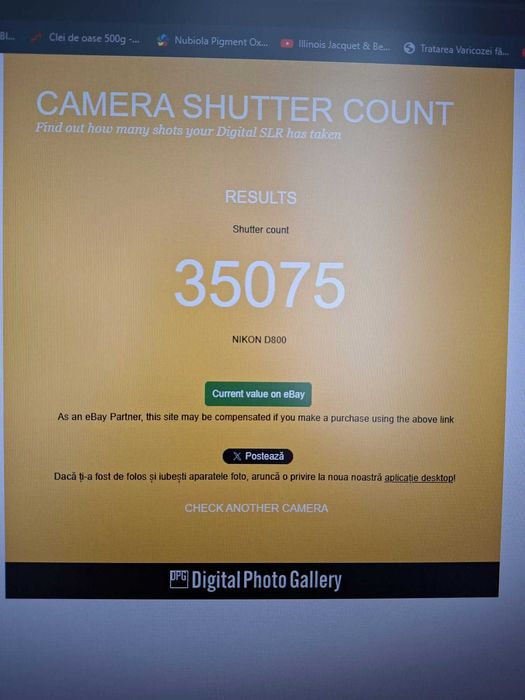 Aparat foto full frame DSLR Nikon D800,putine cadre,stare excelenta
