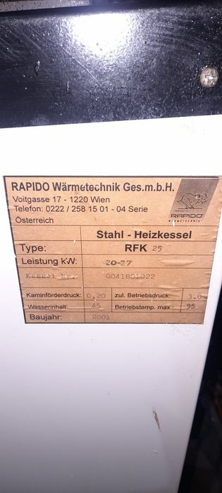 Centrala pe lemne, clasica,27kw
