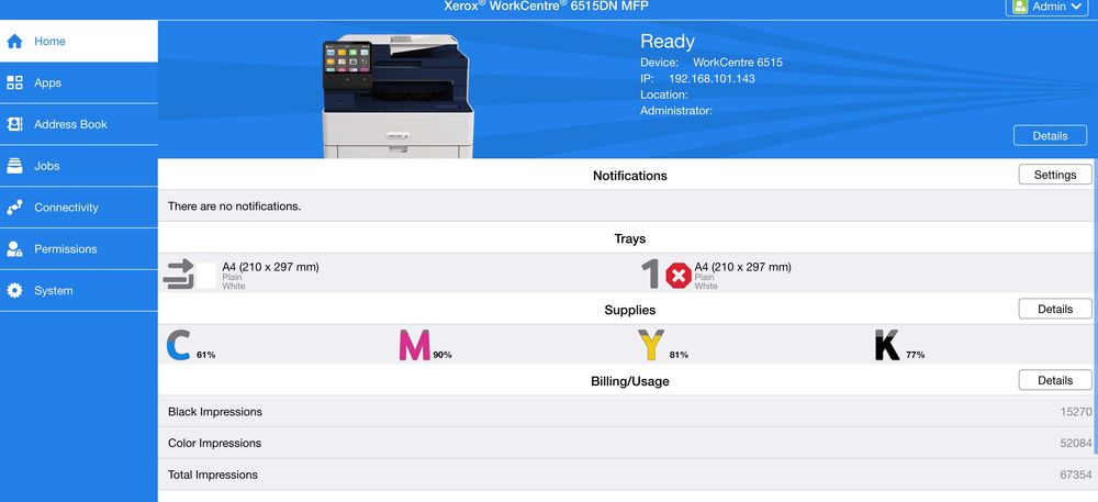 Multifunctional Laser Color Workcentre Xerox 6515, A4