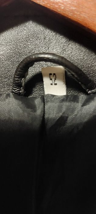 Haina din piele naturala, barbateasca, neagra, masura 52