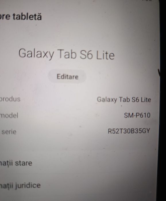 Galaxy Tab S6 Lite P610 tableta cu husa si incarcator