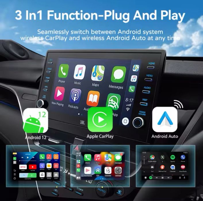 Smart Al Box Android Auto Wireless CarPlay Adapter Youtube Netflix