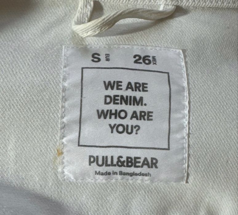 Jacheta denim alb Pull&Bear